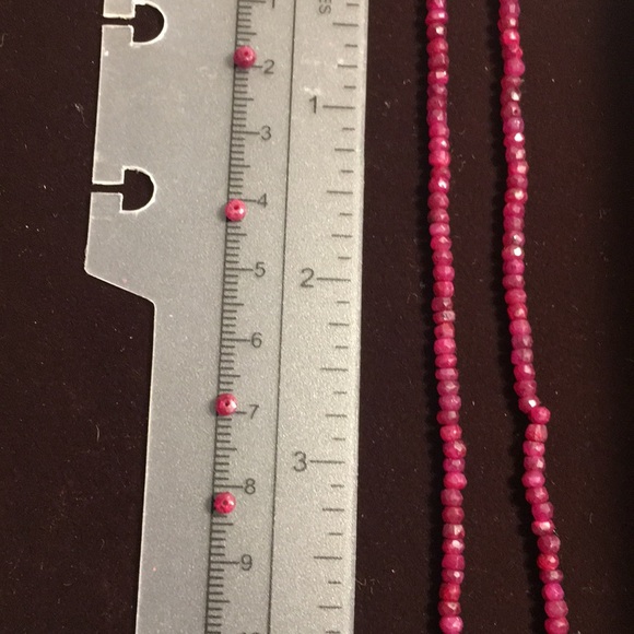 13” strand of Faceted RUBY gemstone Beads 2.0-3 mm for Jewelry making - Picture 3 of 8